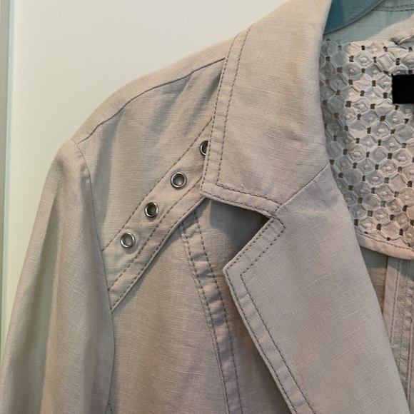 Pale grey OLSEN Linen blazer - Picture 3 of 6